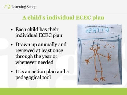 Support in early childhood education online course